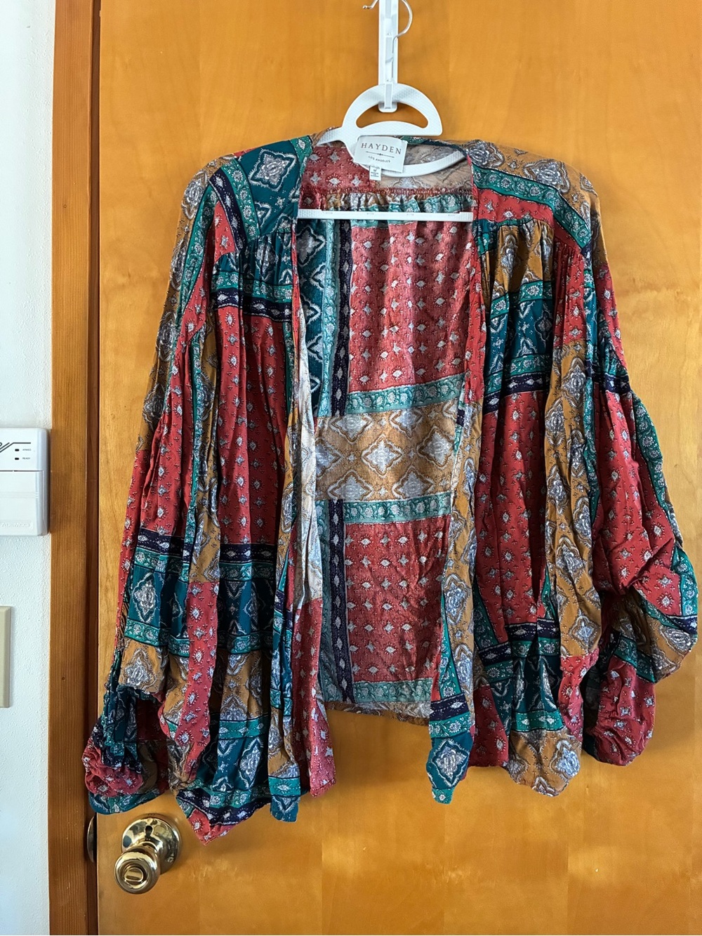 Hayden Patchwork Kimono in Rust, Teal & Mustard